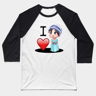 I Love Jane Austen Baseball T-Shirt